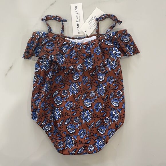JANIE AND JACK BABY GIRL COLD SHOULDER PAISLEY FLORAL SWIMSUIT 6-12 MONT… - Picture 4 of 5